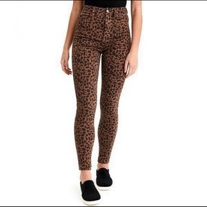 American Eagle Outfitters highest rise Jegging size 10 Brown Leopard